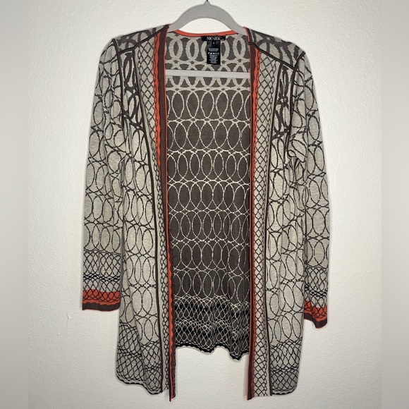 NIC+ZOE Brown and Cream Cardigan Sweater - Picture 1 of 7